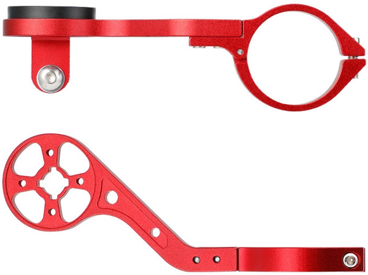 Extended Bicycle Computer Mount, Front-mounted bicycle computer mount, Handlebar bracket, With flashlight strap, Red 4 Extended Bicycle Computer Mount, Front-mounted bicycle computer mount, Handlebar bracket, With flashlight strap, Red - image 4
