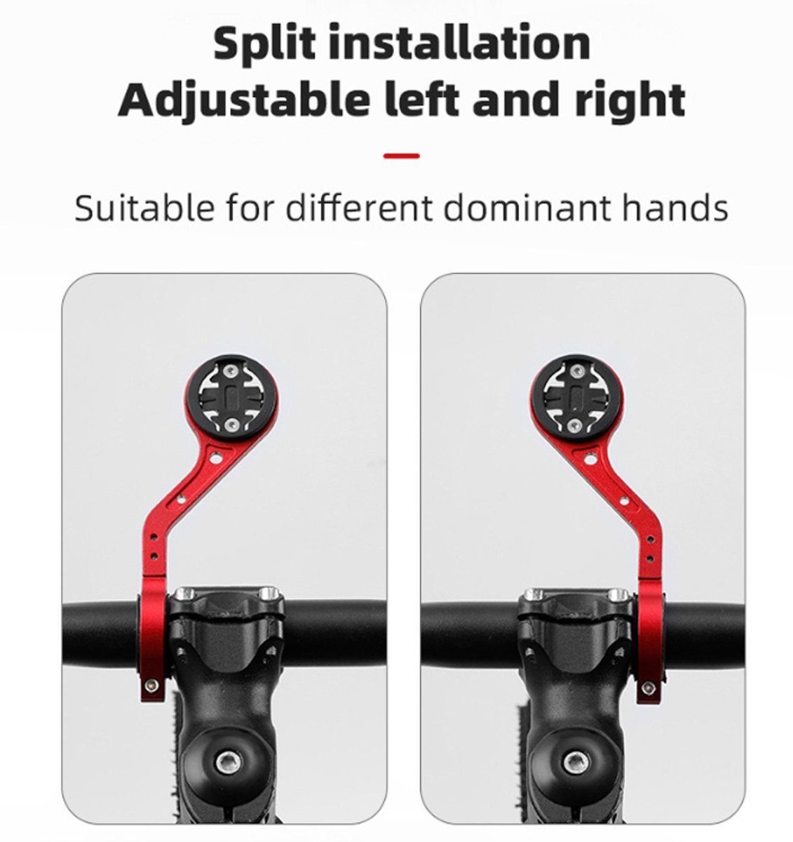 Extended Bicycle Computer Mount, Front-mounted bicycle computer mount, Handlebar bracket, With flashlight strap, Silver 5 Extended Bicycle Computer Mount, Front-mounted bicycle computer mount, Handlebar bracket, With flashlight strap, Silver - image 5