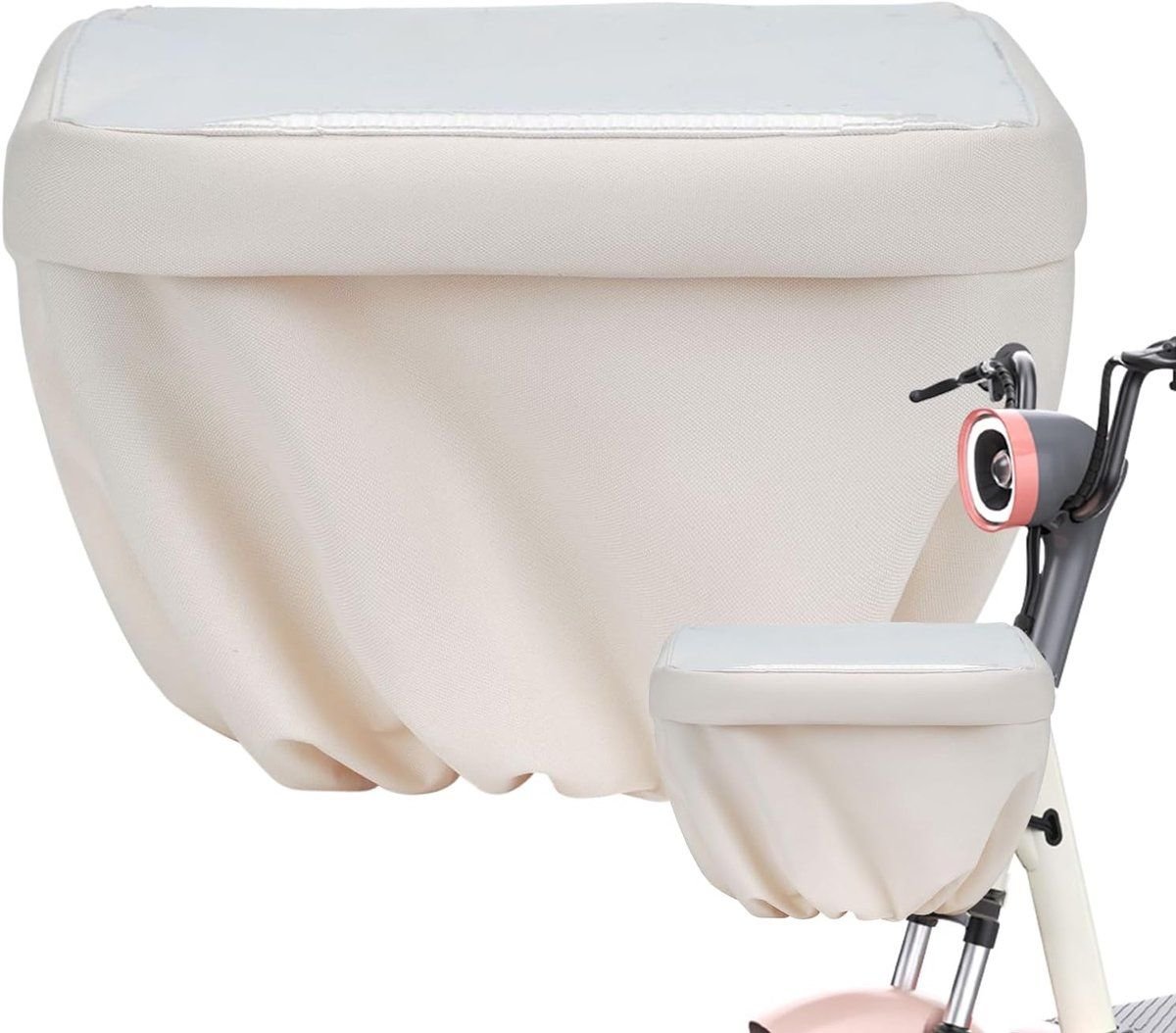 Bicycle Basket Cover, Protective Cover for Bicycle Basket, Bicycle Basket Accessories, Dustproof, Bicycle Snow Cover, 32 x 34 x 26 cm, Off-white 1 Bicycle Basket Cover, Protective Cover for Bicycle Basket, Bicycle Basket Accessories, Dustproof, Bicycle Snow Cover, 32 x 34 x 26 cm, Off-white