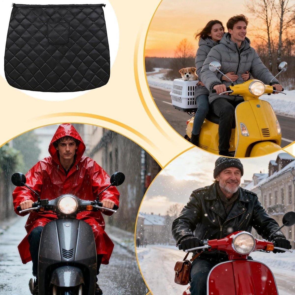 Scooter Leg Cover, Universal Scooter Leg Protectors, Motorcycle Heated Blanket, Electric Scooter Leg Protectors, Scooter Blanket Winter, Black 3 Scooter Leg Cover, Universal Scooter Leg Protectors, Motorcycle Heated Blanket, Electric Scooter Leg Protectors, Scooter Blanket Winter, Black - image 3