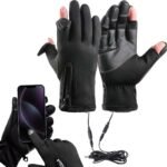 Heated Gloves, Electric Gloves, Rechargeable heated gloves, Heated cycling gloves, Comfortable heated gloves, USB, Black