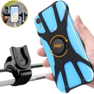 Universal Bicycle Phone Holder, Detachable Phone Holder, Rotatable 360 Degrees, For Smartphones from 4.0 to, for most mobile phones, 7.0 Inch, Black