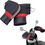 Motorcycle Handlebar Gloves, Universal motorcycle handlebar cover, Warm and windproof grips, Motorcycle gloves, Scooter handlebar gloves, Black