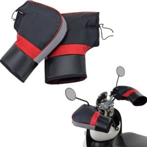 Motorcycle Handlebar Gloves, Universal motorcycle handlebar cover, Warm and windproof grips, Motorcycle gloves, Scooter handlebar gloves, Black