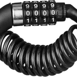 Padlock, Lock, bicycle padlock, Chain lock, with 4-digit code, for Bicycle, Scooter and Motorcycle Riding, 150 cm, Black