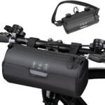 Bicycle Handlebar Bag, Bike Bag, Waterproof Reflective Storage Bag, Storage Pouch, Detachable Shoulder Strap, 23 x 11 x 11 cm, Black
