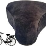 Bicycle Saddle Cover, Fleece Bike Seat Cushion Pad for Cold Weather Riding, Soft Warm Protector for Standard Saddles, 21-27 cm, Black