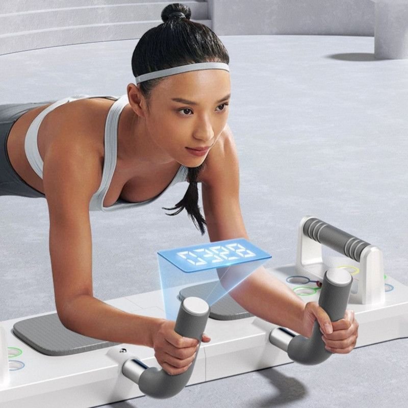 Multifunctional Push-Up Board, Smart Timing & Counting, Home Workout Board with Resistance Bands—White 4 Multifunctional Push-Up Board, Smart Timing & Counting, Home Workout Board with Resistance Bands—White - image 4