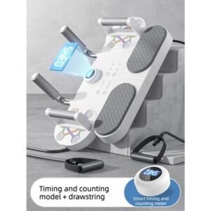 3-in-1 Multifunctional Push-up Training Board, Smart Timer & Counter Push (includes pull rope), Home Fitness Board—White