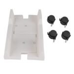 Removable Computer Case Stand Holder Bracket Desktop Mainframe Storage Rack with Brake(White)
