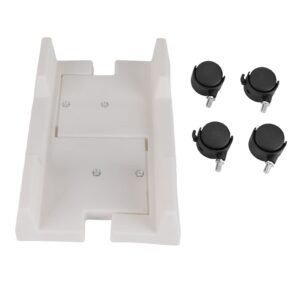 Removable Computer Case Stand Holder Bracket Desktop Mainframe Storage Rack with Brake(White)