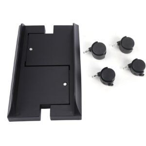 Removable Computer Case Stand Holder Bracket Desktop Mainframe Storage Rack with Brake(Black)