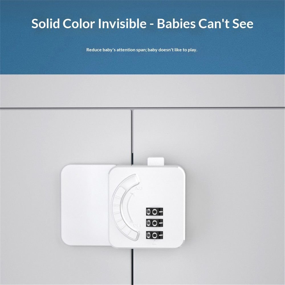 2 Pack Multi functional child safety lock, home baby protection drawer lock, refrigerator lock, baby password lock, flat lock (Flat password lock)White 3 2 Pack Multi functional child safety lock, home baby protection drawer lock, refrigerator lock, baby password lock, flat lock (Flat password lock)White - image 3