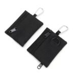 2pcs Mini Size Utility Pouch Bags, Pouch with Carabiner, Pocket Organizer, Mini Pouch Wallet for Biking Camping(Black)