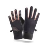 2 pairs Women’s Sun Protection Touchscreen Driving Gloves,for Boys Girls Aged Cycling Running glove（gray pink）