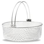 Air Fryer Basket, Air Fryer Replacement Accessory Mesh Basket with Handle, Round Stainles Steel Steamer Basket for Air Fryer, Instant Pot, Oven, Steamer Basket, Household Frying Food Basket