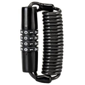 Combination Bike Lock Cable- Resettable Combination Lock, Anti-Theft Coiled Secutiry Cable for Bicycles, Kayaks, Paddle Boards, Gates and Outdoor Gear (5 FT)