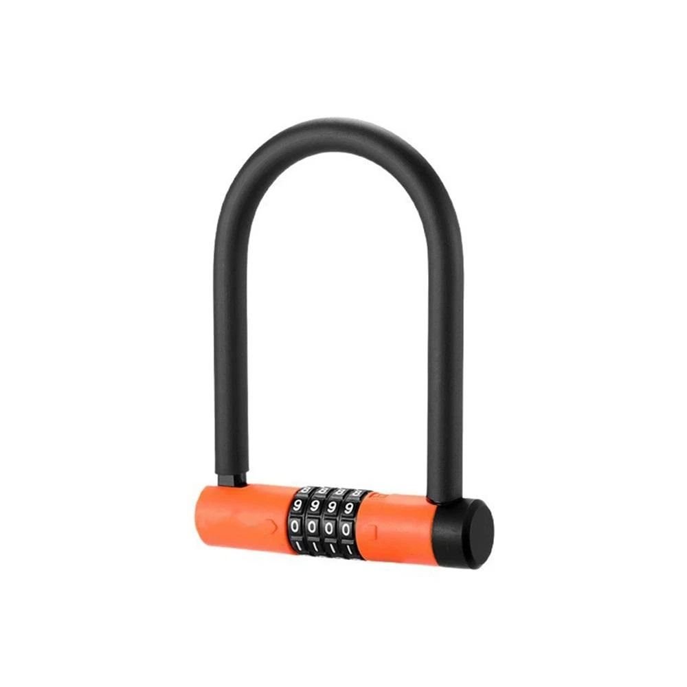Combo Bike U-Lock Standard, Anti-Theft Security Bicycle Lock, Shackle, 4-Digit Resettable Combination U Lock for Scooter Road Mountain Bikes 1 Combo Bike U-Lock Standard, Anti-Theft Security Bicycle Lock, Shackle, 4-Digit Resettable Combination U Lock for Scooter Road Mountain Bikes