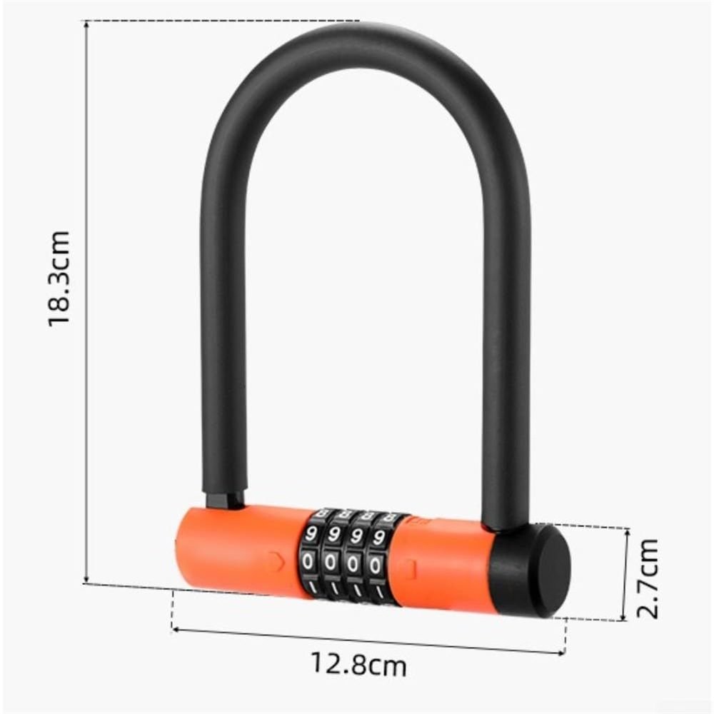 Combo Bike U-Lock Standard, Anti-Theft Security Bicycle Lock, Shackle, 4-Digit Resettable Combination U Lock for Scooter Road Mountain Bikes 3 Combo Bike U-Lock Standard, Anti-Theft Security Bicycle Lock, Shackle, 4-Digit Resettable Combination U Lock for Scooter Road Mountain Bikes - image 3