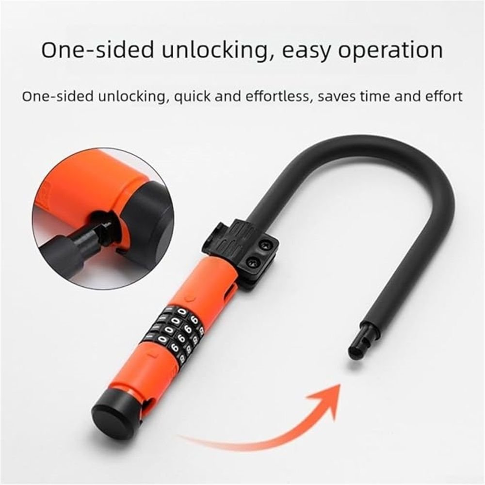 Combo Bike U-Lock Standard, Anti-Theft Security Bicycle Lock, Shackle, 4-Digit Resettable Combination U Lock for Scooter Road Mountain Bikes 5 Combo Bike U-Lock Standard, Anti-Theft Security Bicycle Lock, Shackle, 4-Digit Resettable Combination U Lock for Scooter Road Mountain Bikes - image 5