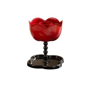 Entryway Storage Rack with Flower Shape, Modern Style Floral Key Holder, Double-Layer Plastic key rack, Storage Organizer for Living Room Bedroom Bathroom