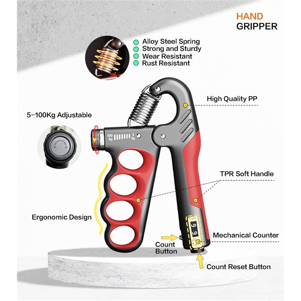 Grip Strength Trainer, Hand Grip Strengthener with Adjustable Resistance 11-220Lbs(5-100KG), Automatic Counter, Ergonomic Design, Forearm Strengthener for Musicians Athletes and Injury Recovery 3 Grip Strength Trainer, Hand Grip Strengthener with Adjustable Resistance 11-220Lbs(5-100KG), Automatic Counter, Ergonomic Design, Forearm Strengthener for Musicians Athletes and Injury Recovery - image 3