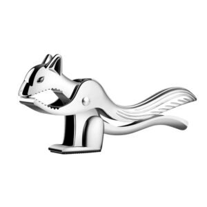 Nut Cracker Tool, Handheld Squirrel Shape Walnut Clip Household Heavy Zinc Alloy Pecan Nutcracker Plier Tool with Non Slip Handle for Almonds Brazil Nuts Chestnut (Silvery)