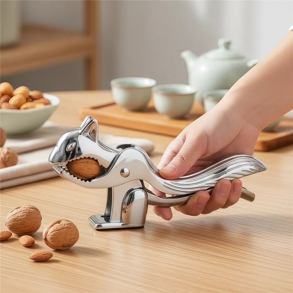 Nut Cracker Tool, Handheld Squirrel Shape Walnut Clip Household Heavy Zinc Alloy Pecan Nutcracker Plier Tool with Non Slip Handle for Almonds Brazil Nuts Chestnut (Silvery) 2 Nut Cracker Tool, Handheld Squirrel Shape Walnut Clip Household Heavy Zinc Alloy Pecan Nutcracker Plier Tool with Non Slip Handle for Almonds Brazil Nuts Chestnut (Silvery) - image 2