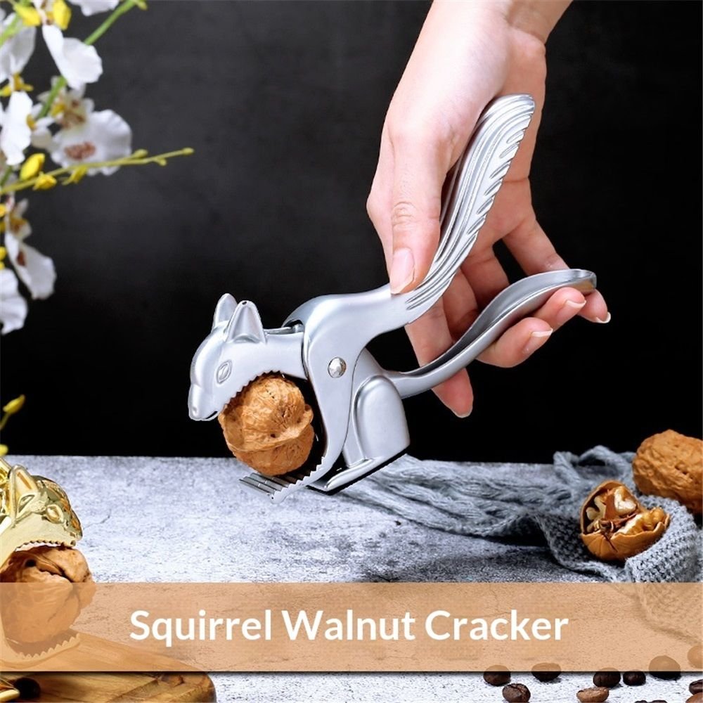 Nut Cracker Tool, Handheld Squirrel Shape Walnut Clip Household Heavy Zinc Alloy Pecan Nutcracker Plier Tool with Non Slip Handle for Almonds Brazil Nuts Chestnut (Silvery) 4 Nut Cracker Tool, Handheld Squirrel Shape Walnut Clip Household Heavy Zinc Alloy Pecan Nutcracker Plier Tool with Non Slip Handle for Almonds Brazil Nuts Chestnut (Silvery) - image 4